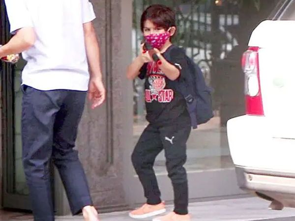 Taimur Ali Khan pointing toy gun at media potographers video goes viral 