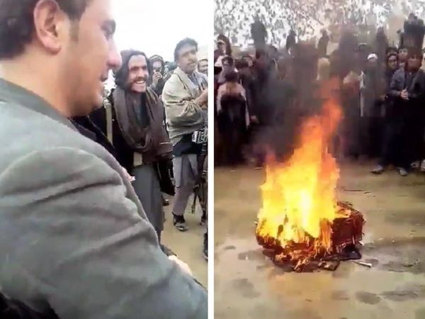 तालिबान की क्रूरता! आग में झोंक डाले म्‍यूजिकल इंस्‍ट्रूमेंट, म्‍यूजिशियन की बेबसी पर हंसते रहे लड़ाके [Video]