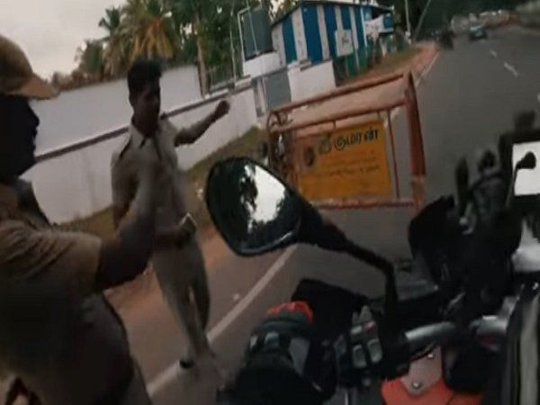 tamilnadu police stops costly bike