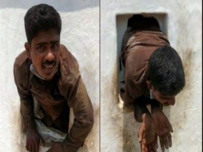 Thief stuck in temple wall To Steal Ornaments in Andhra Pradesh Video Goes Viral Thief stuck in temple wall To Steal Ornaments in Andhra Pradesh Video Goes Viral