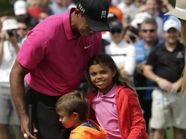 Tiger Woods with his children