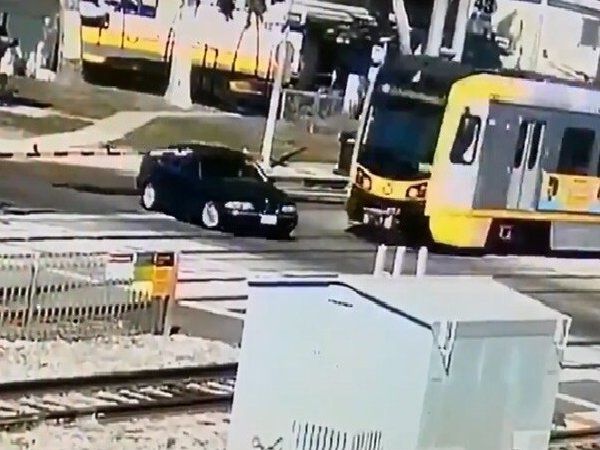 train crushed BMW