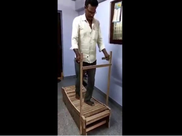 Jugaad Video Telangana Man Built Desi Wooden Treadmill Video Goes Viral 