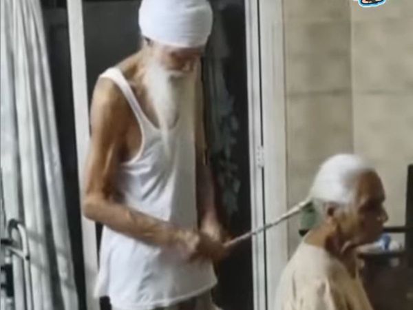 Old man and woman true love heart touching video goes viral on social media