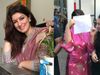 Twinkle Khanna hides her face with paper
