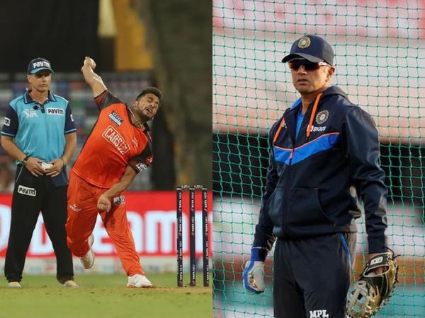 Umran Malik and Rahul Dravid