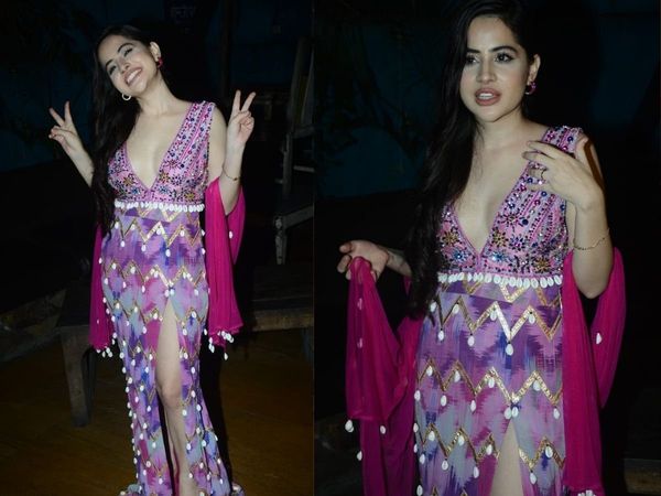 Urfi Javed , Urfi Javed in purple dress