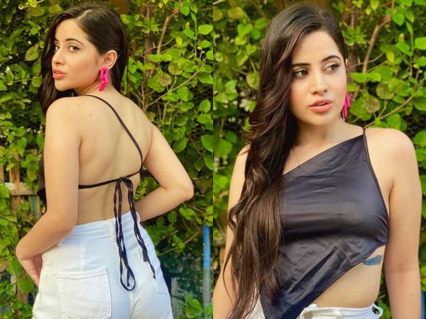 urfi javed wore a handkerchief like black top, urfi javed bold pictures went viral on social media 