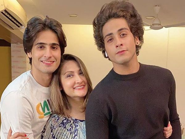 Urvashi Dholakia with her Sons