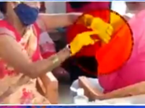  Bihar :  nurse injects empty vaccine to a person video goes viral 
