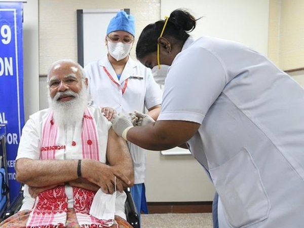 PM Modi Takes first dose of the COVID-19 vaccine at AIIMS