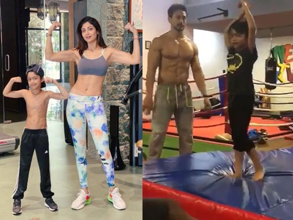 Shilpa Shetty Son Viaan Does Back flip with Tiger Shroff