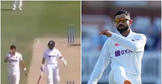 Virat Kohli James Anderson fight video|  Viral Video|  Barmy Army posts viral video of Virat Kohli and James Anderson altercation sledding during Lords test match|  Virat Kohli James Anderson fight|  India vs England test series|