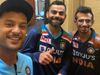 Virat Kohli with Mayank Agarwal and Yuzvendra Chahal