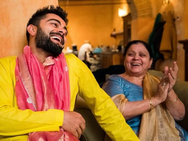 Virat Kohli with his mother