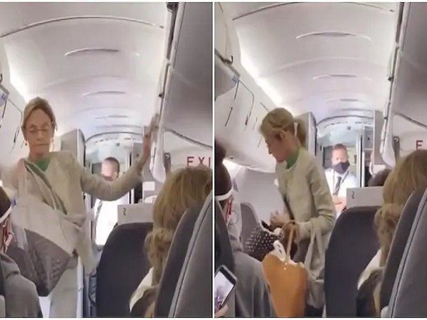 woman not wearing mask