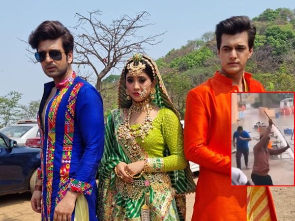 Cyclone Tauktae hits Shivangi joshi Karan Kundrra and Mohsin khan TV Show Yeh Rishta Kya Kehlata Hai Set