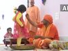 Yogi Adityanath performs 'Kanya Pujan' on ninth day of Navratri in Gorakhpur