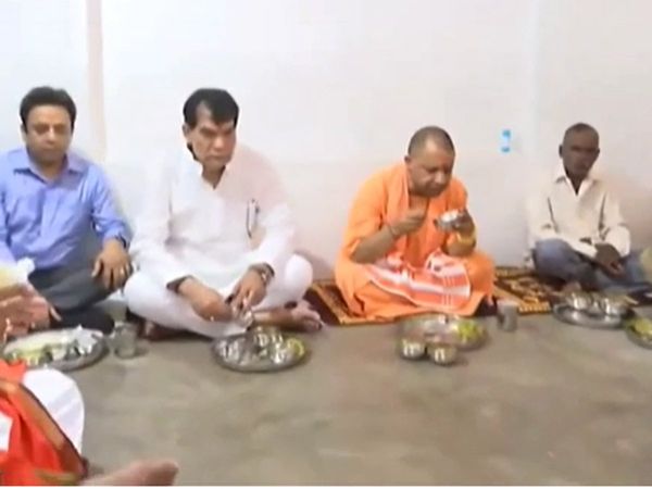   CM Yogi Adityanath has meal at Dalit family in Ayodhya 