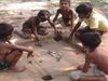 children playing carrom