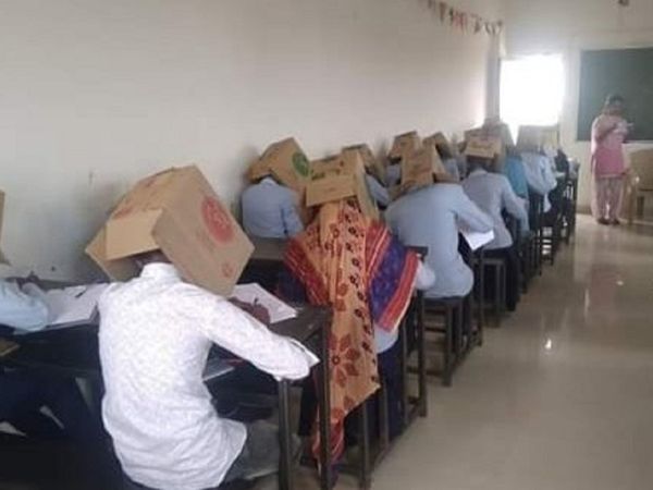 Karnataka college students were made to wear cardboard boxes during exam to stop cheating