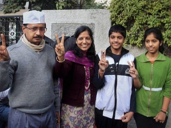 Arvind Kejriwal with his family
