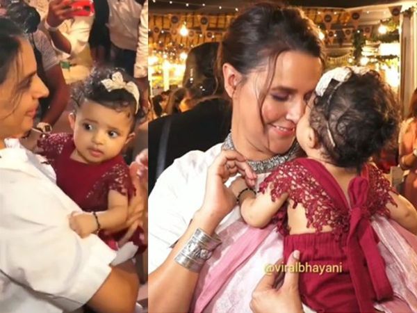 Neha dhupia With baby girl An Event fans Asking About Daughter Mehr bedi Watch Video