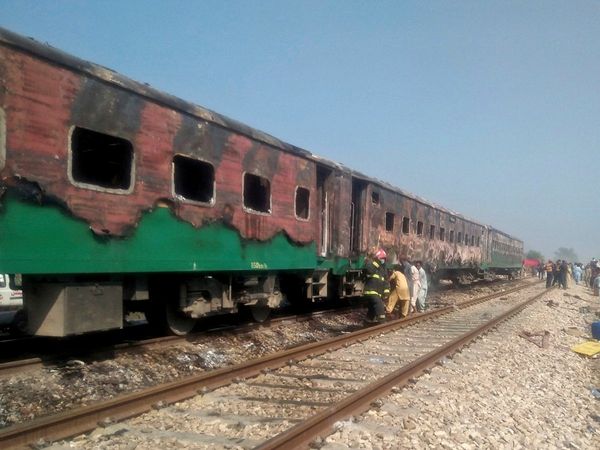 Pakistan train fire: passengers were cooking breakfast in speeding Tezgam train