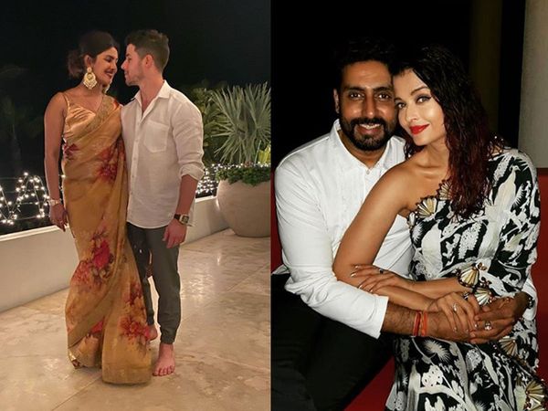 Priyanka Chopra with Nick Jonas and Aishwarya Rai With Abhishek Bachchan