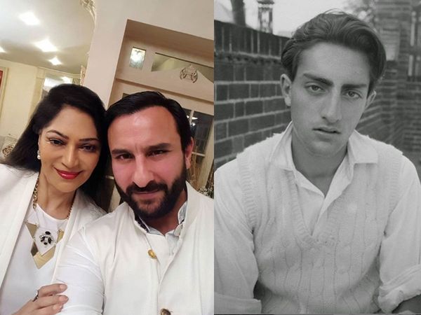 Simi Grewal with Saif Ali Khan and Mansoor Ali Khan Pataudi