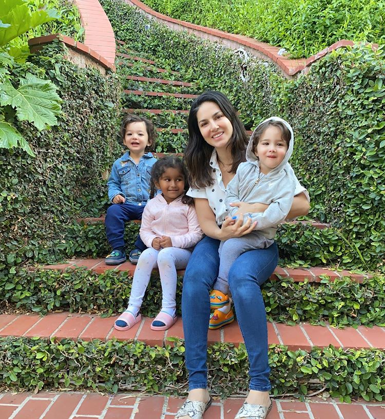 Sunny Leone with her children