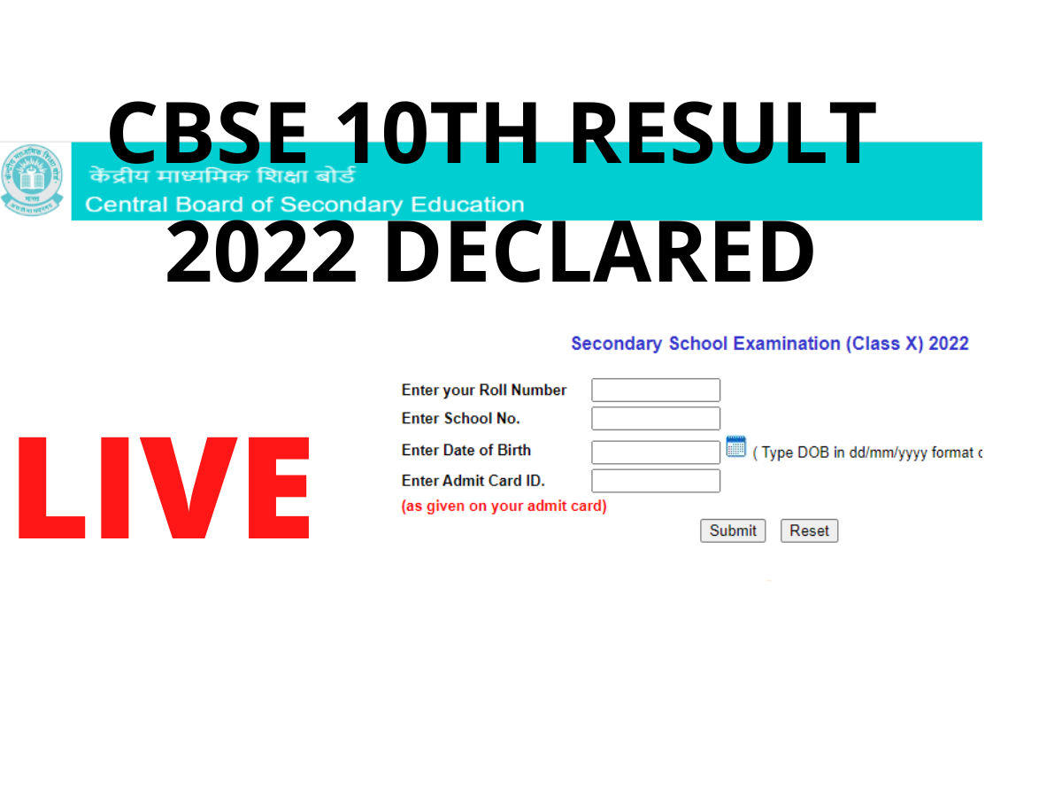 CBSE Class 10th Result 2022 Check Timing Marksheet Download Link On 